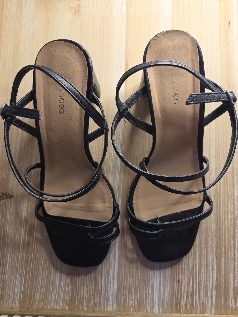 Maurices Black Strappy Block Heel Sandals
